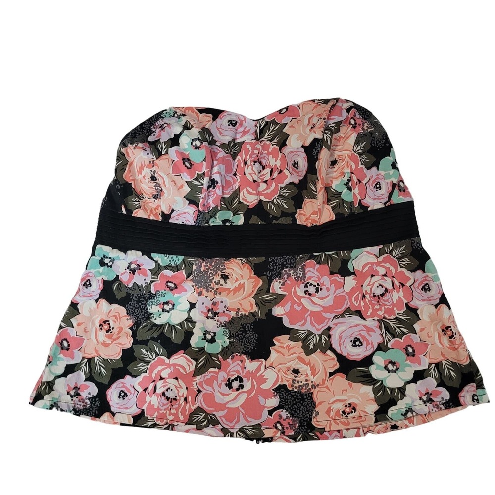 Torrid Size 2 Strapless Floral Babydoll Top Women Black Structured Sweetheart